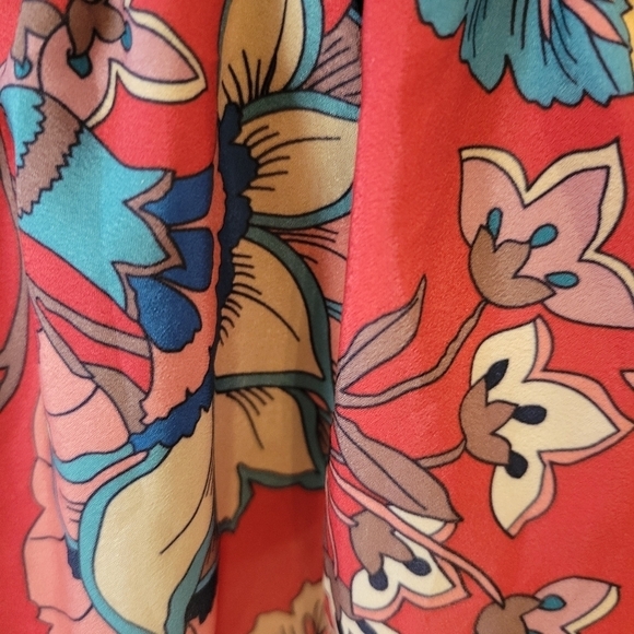 Shoshanna Red Smocked Mini Dress Size Medium - Picture 5 of 6